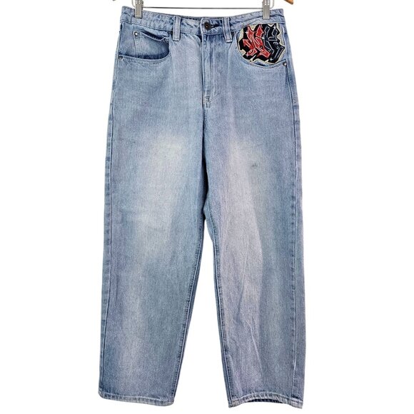 Ninth Hall Ambush Y2K Light Blue Wash Jeans Dragon Baggy Wide Leg Skater 30βX27β - Picture 2 of 16